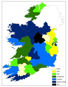 SenateSeats9707_VocationalPanelsB Seanad seats (all panels/Taoiseach nominees) by constituency, 1997-2007