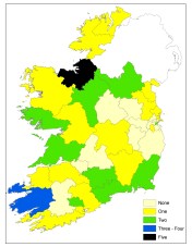 Seanad Election 2011 seats won by constituency