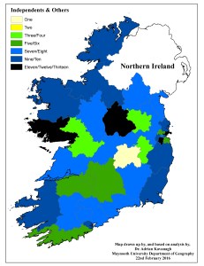 Figure 2f: Candidates for the Independents and Others grouping by Dail constituency (2016 General Election)